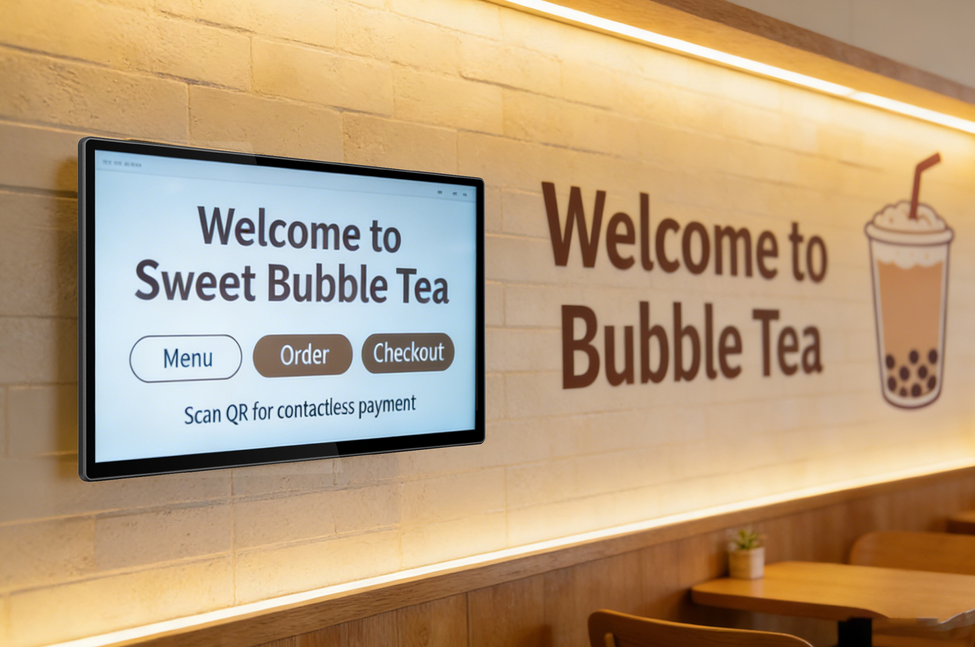 Bubble tea store kiosk